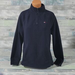 Navy Tommy Hilfiger Half-Zip Fleece Jacket sz Medium